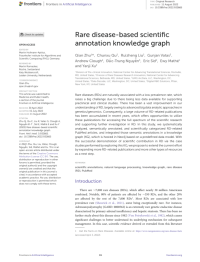 Rare disease-based scientific annotation knowledge graph