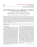 Recommendation Systems: Types, Applications, and Challenges