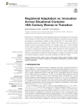 Registerial Adaptation vs. Innovation Across Situational Contexts: 18th Century Women in Transition