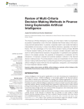 Review of Multi-Criteria Decision-Making Methods in Finance Using Explainable Artificial Intelligence