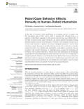 Robot Gaze Behavior Affects Honesty in Human-Robot Interaction