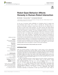 Robot Gaze Behavior Affects Honesty in Human-Robot Interaction