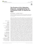 The Promise of AI in Detection, Diagnosis, and Epidemiology for Combating COVID-19: Beyond the Hype