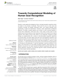 Towards Computational Modeling of Human Goal Recognition