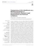Transparency of AI in Healthcare as a Multilayered System of Accountabilities: Between Legal Requirements and Technical Limitations