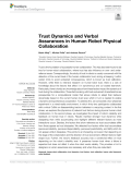 Trust Dynamics and Verbal Assurances in Human Robot Physical Collaboration